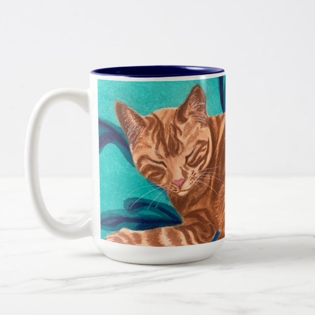 Quilter’s cat Two-Tone coffee mug (Left)