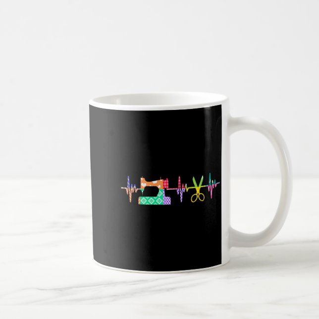 Quilter Sewing Heartbeat For Quilting Lover Mm  Coffee Mug (Right)