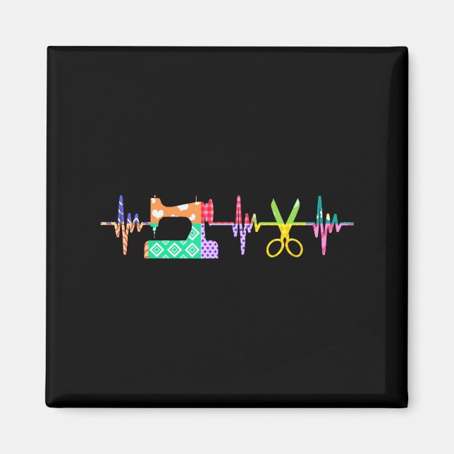 Quilter Sewing Heartbeat For Quilting Lover Mm  Magnet (Front)
