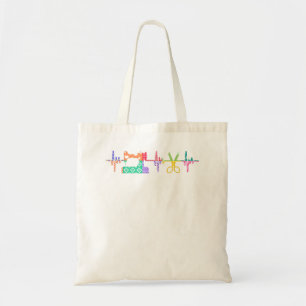 Quilter Sewing Heartbeat  For Quilting Lover MM Tote Bag