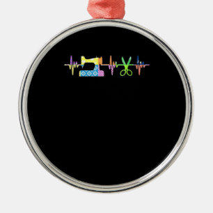 Quilter Sewing Heartbeat - Quilting Lover Metal Tree Decoration