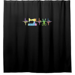Quilter Sewing Heartbeat - Quilting Lover Shower Curtain