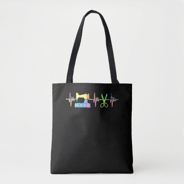 Quilter Sewing Heartbeat - Quilting Lover Tote Bag (Front)