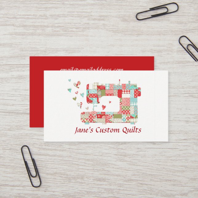 Quilter Sewing Machine Business Cards (Front/Back In Situ)