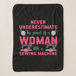 Quilter The Power Of A Woman With A Sewing Machine Sherpa Blanket
