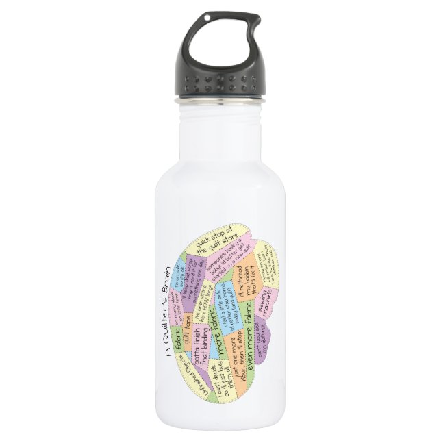 Quilter's Brain 532 Ml Water Bottle (Front)