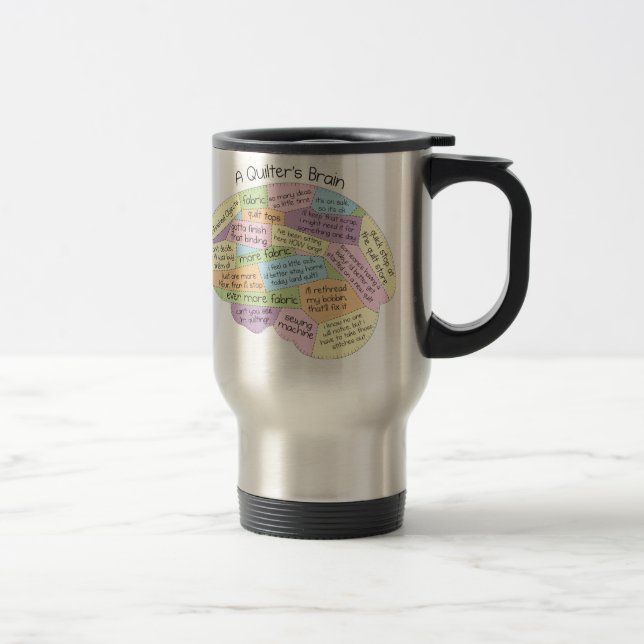 Quilter's Brain Travel Mug (Right)