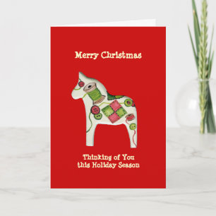 Quilter's Christmas Dala Horse Card