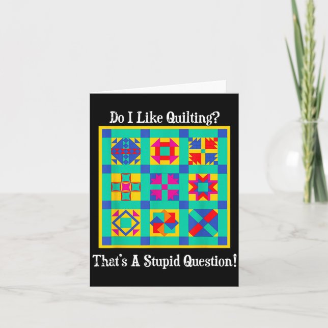 Quilters Gift Quotes Vintage Blocks Patterns Patch Card (Front)
