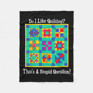 Quilters Gift Quotes Vintage Blocks Patterns Patch Fleece Blanket