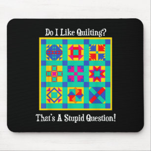 Quilters Gift Quotes Vintage Blocks Patterns Patch Mouse Mat
