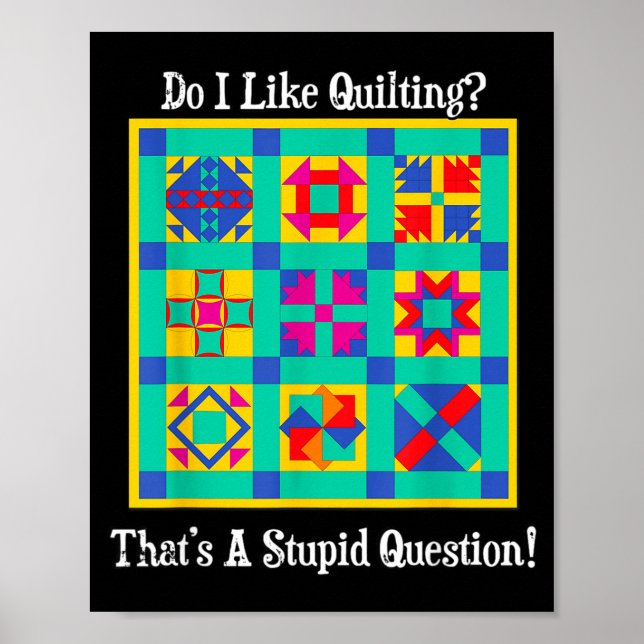 Quilters Gift Quotes Vintage Blocks Patterns Patch Poster (Front)