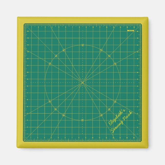 Quilter's Green Cutting Mat Personalised Magnet (Front)