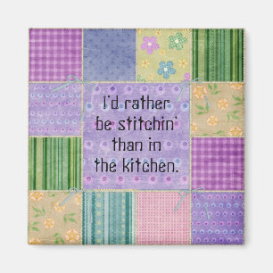Quilter's Patchwork Fridge Magnet