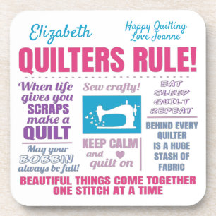 Quilters Quilting Quotes Coaster