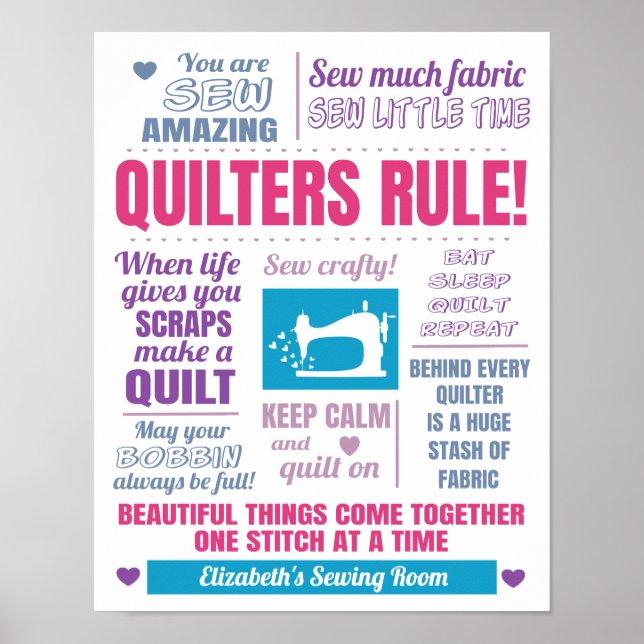 Quilters Rule Quilting Poster (Front)