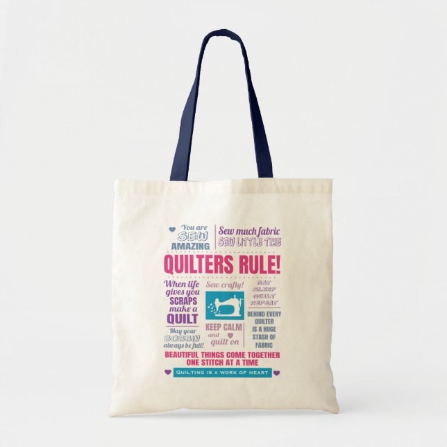 Quilters Rule Quilting Tote Bag (Front)