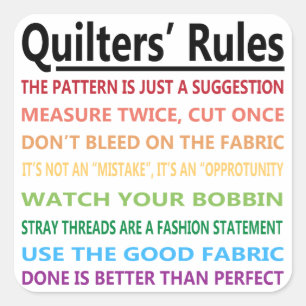 Quilters' Rules Square Sticker