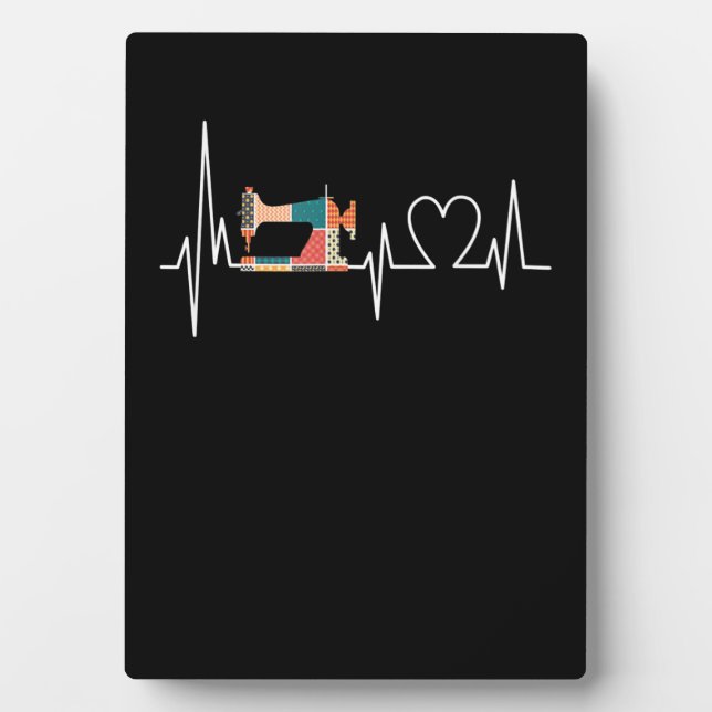 Quilting And Sewing Is My Loves Heartbeat Gifts Plaque (Front)
