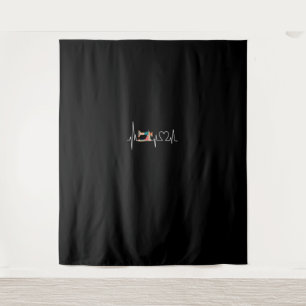 Quilting And Sewing Is My Loves Heartbeat Gifts Tapestry