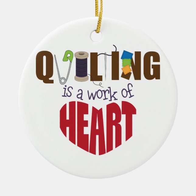 Quilting Ceramic Tree Decoration (Front)