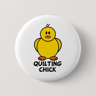 Quilting Chick 6 Cm Round Badge