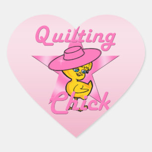 Quilting Chick #8 Heart Sticker