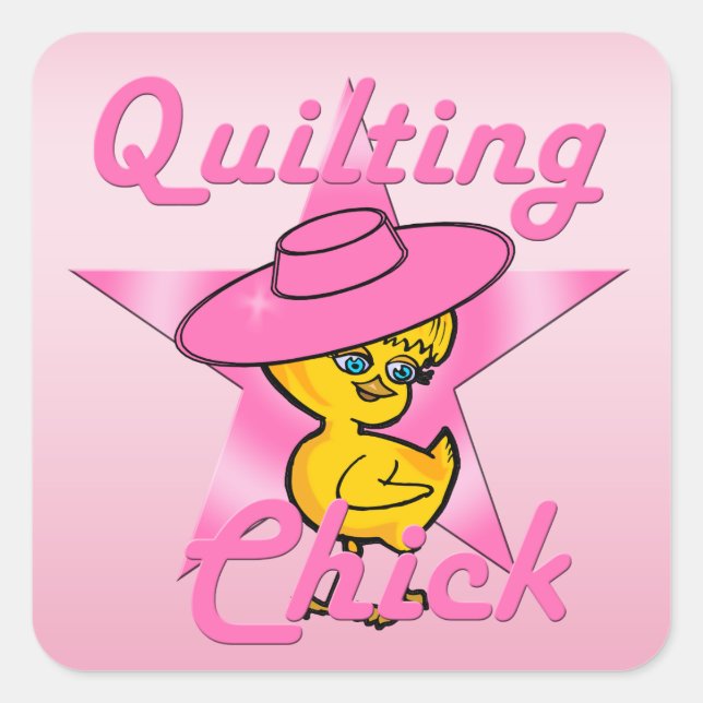 Quilting Chick #8 Square Sticker (Front)