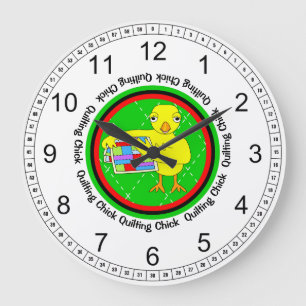 Quilting Chick Circle Large Clock