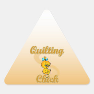 Quilting Chick Triangle Sticker