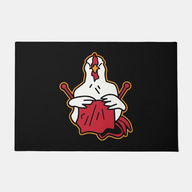 Quilting Chicken | Funny Gifts Quilting Lovers Doormat (Front)