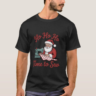 Quilting Christmas Sewing Machine Santa Xmas Holid T-Shirt