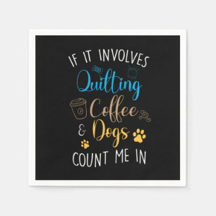 Quilting Coffee Dog Pet Quilt Sew Crafting Animal Napkin