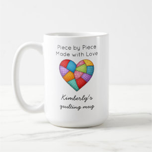 Quilting Colorful Patchwork Heart Sewing Coffee Mug