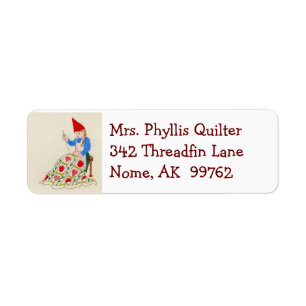 Quilting Gnome Lady address label