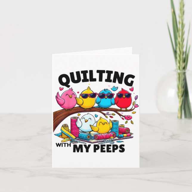 Quilting Hanging With My Funny Women Toddler Kids  Card (Front)