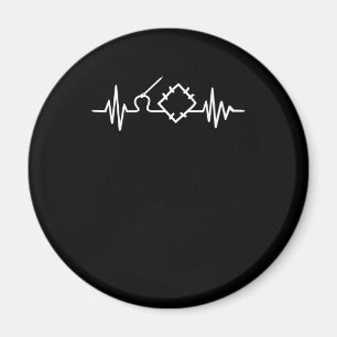 Quilting Heartbeat Gifts Funny Quilting Lovers Magnet
