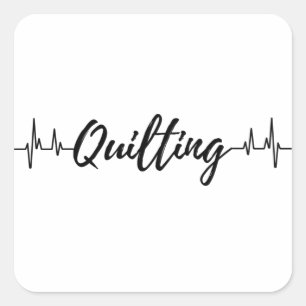 Quilting Heartbeat. Square Sticker
