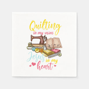 Quilting Jesus Christ Religious Quilt Sewing Machi Napkin