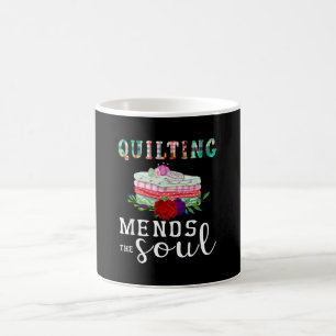 Quilting Mends Soul Quilter Gift Quilting Lovers Coffee Mug