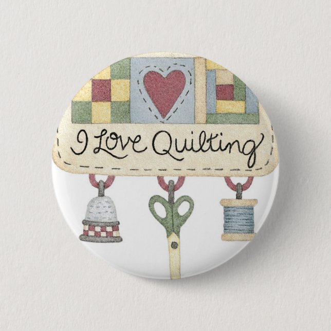 Quilting merchandise 6 cm round badge (Front)