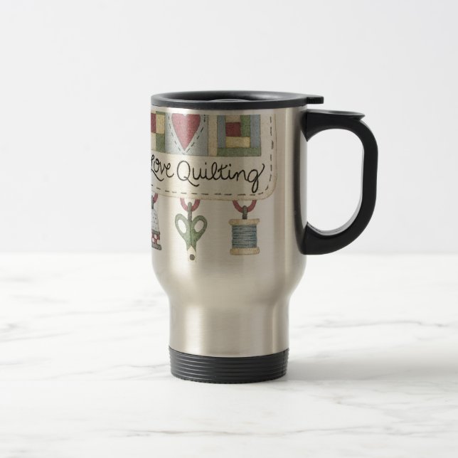 Quilting merchandise travel mug (Right)