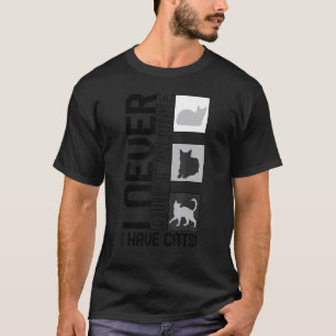 Quilting Never Quilt Alone I Have My Cats Cat Ani T-Shirt