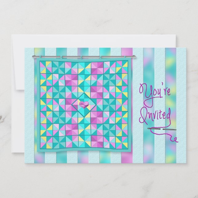 QUILTING PARTY/LUNCHEON INVITATION - QUILT (Front)