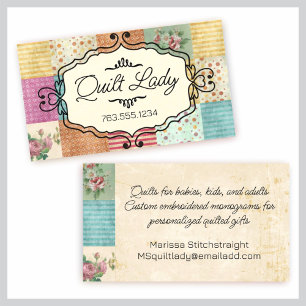 Quilting patchwork grunge quilter sewing gift card