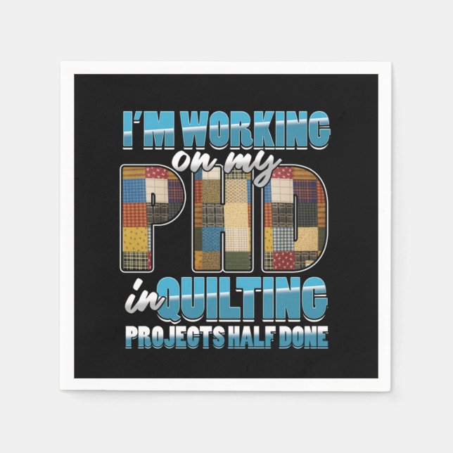 Quilting Project Quilt Sewing Machine Crafting Gif Napkin (Front)