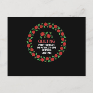 Quilting Proof That I Have The Patience To Stab Postcard