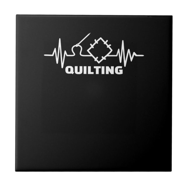 Quilting Pulse Premium | Funny Quilting Lovers Tile (Front)