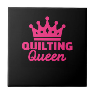 Quilting Queen Pemium Funny Quilting Lovers Tile