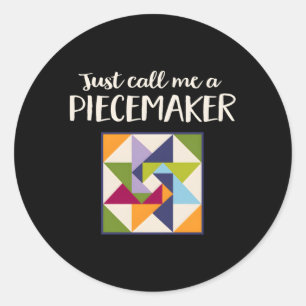 Quilting Quilter Fabric Squares Classic Round Sticker